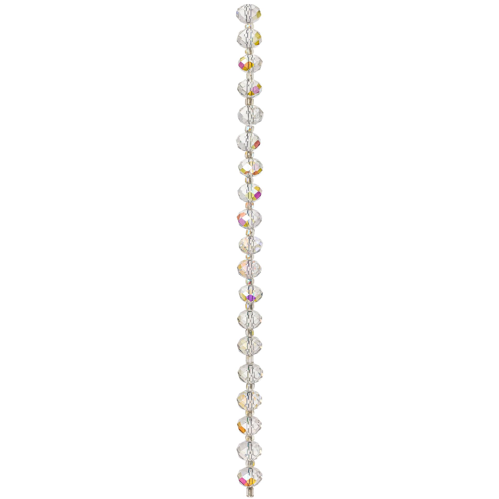 Crystal Faceted Glass Rondelle Beads, 12mm by Bead Landing™